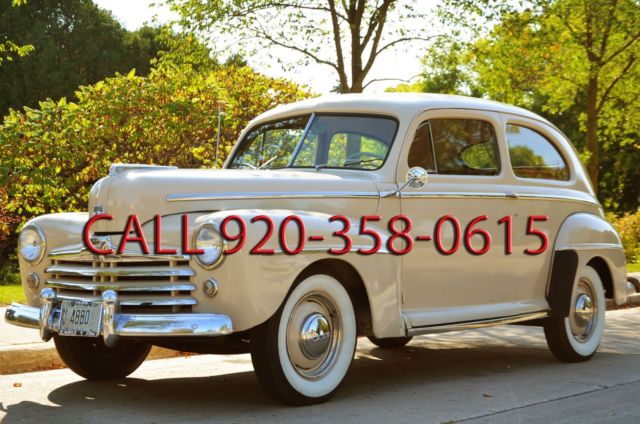 1948 Tan Ford Super Deluxe 2 Door Sedan V8 Sedan