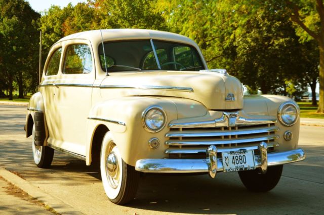 1948 Tan Ford Super Deluxe 2 Door Sedan V8 Sedan