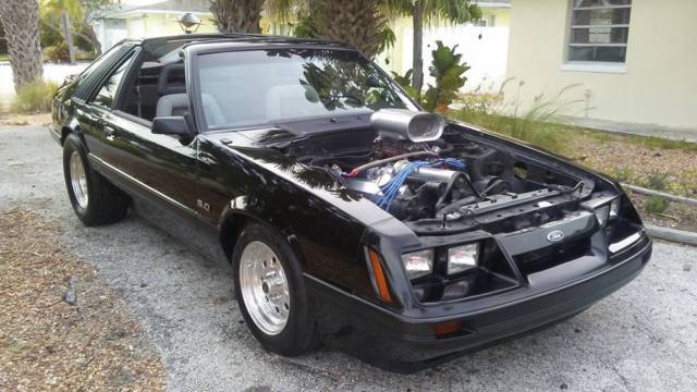 1985 Black Ford Mustang T Top