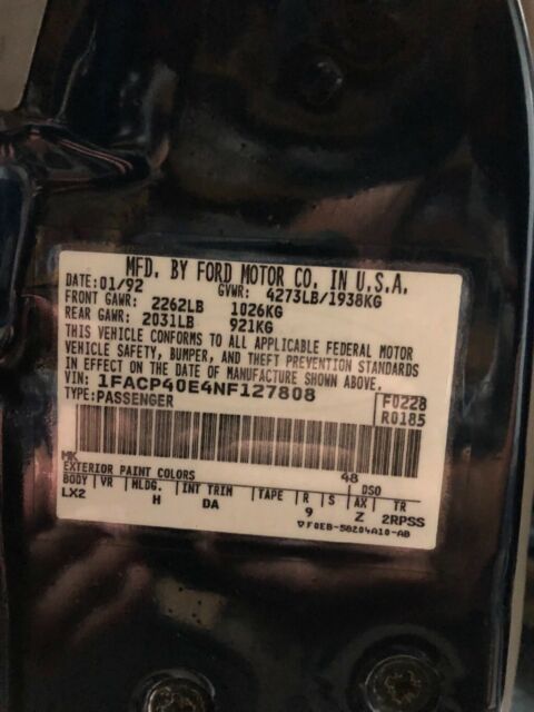 1992 Twilight Blue Ford Mustang Coupe