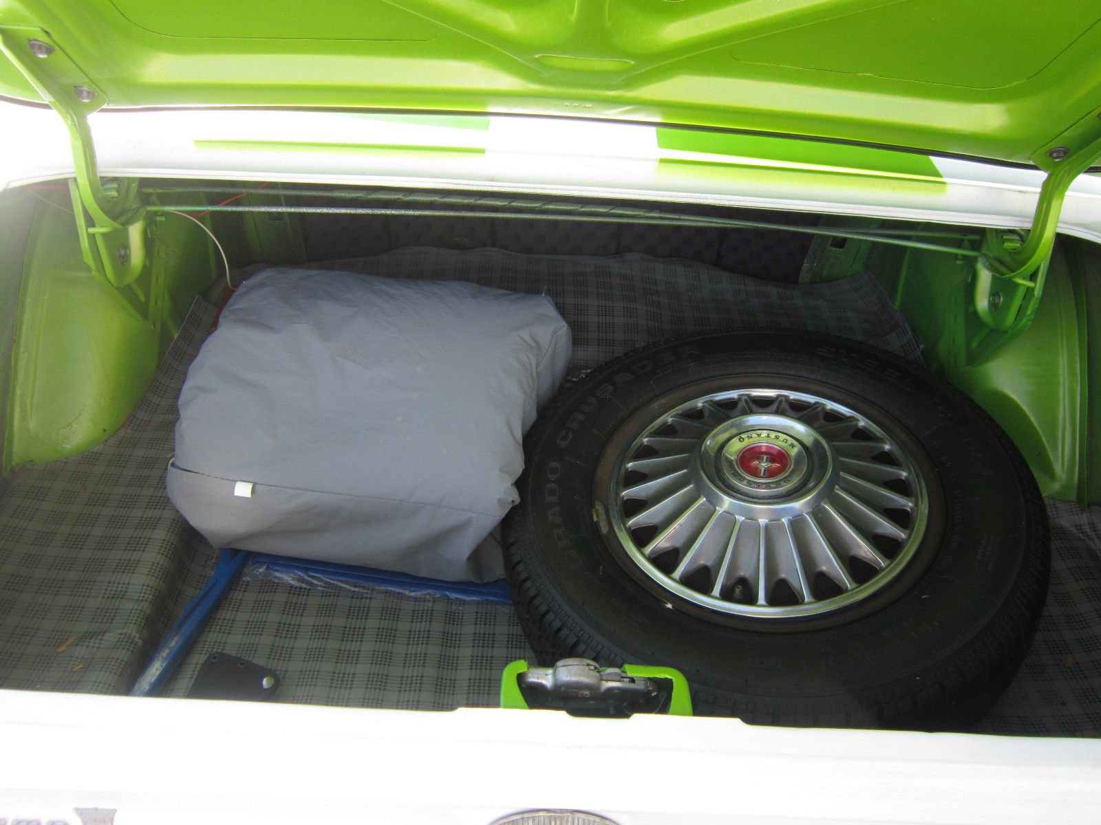 1967 white with green racing stripes Ford Mustang Coupe