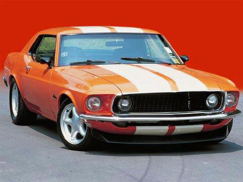 1969 Orange Ford Mustang Coupe