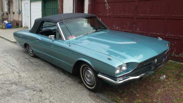 1966 Teal Ford Thunderbird Convertible