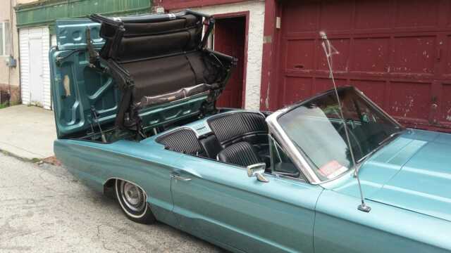 1966 Teal Ford Thunderbird Convertible