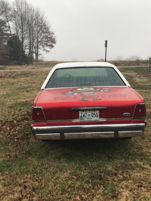 1991 Red Ford Crown Victoria Sedan