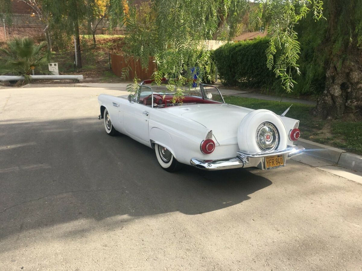 1956 White Ford Thunderbird Convertible