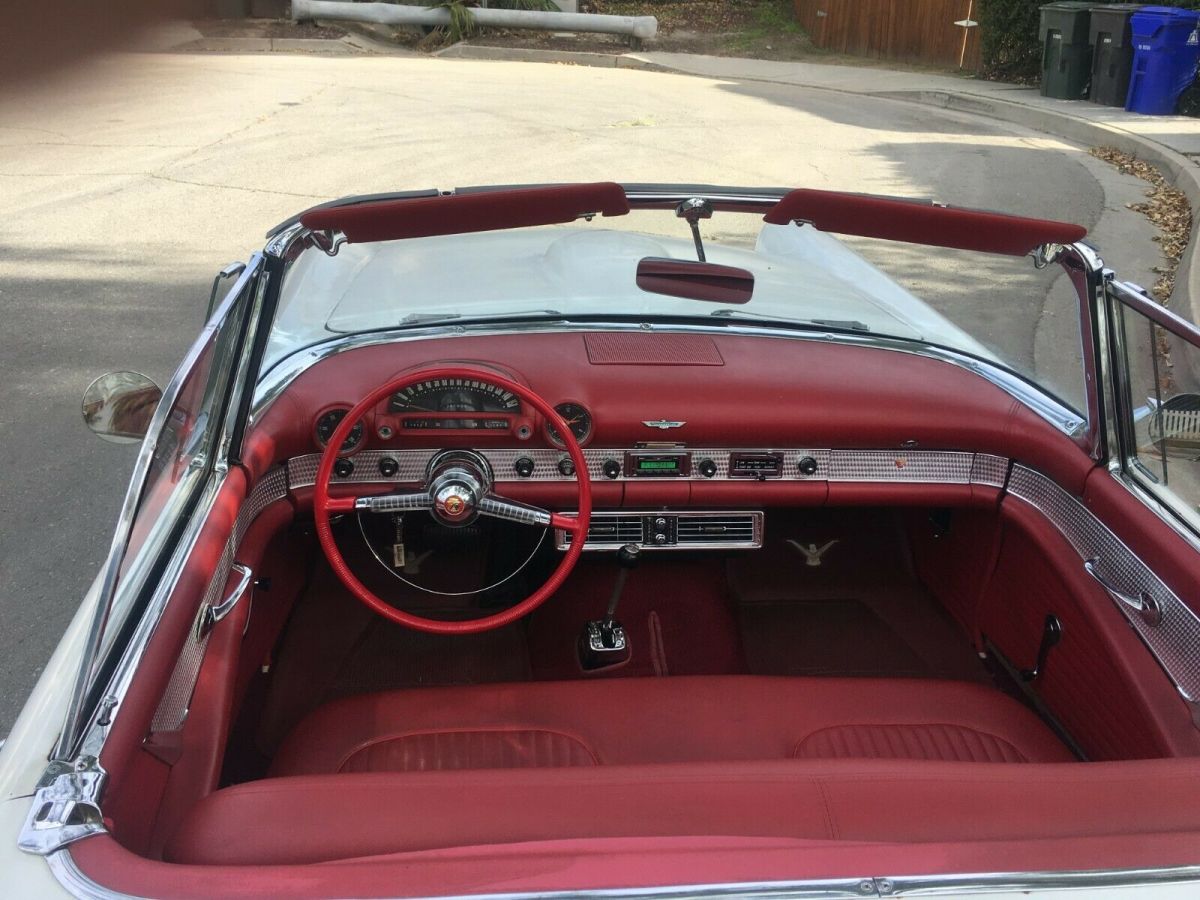 1956 White Ford Thunderbird Convertible