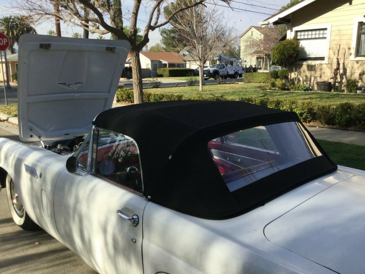 1956 White Ford Thunderbird Convertible