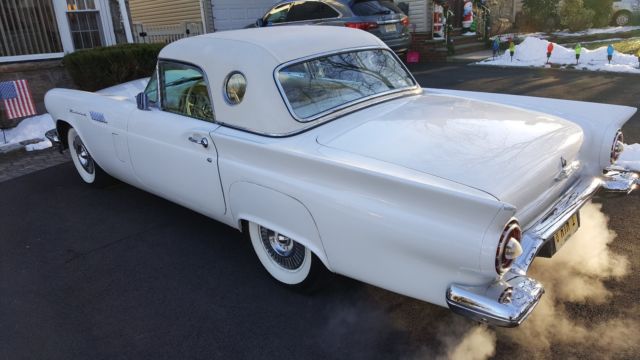1957 White Ford Thunderbird Convertible