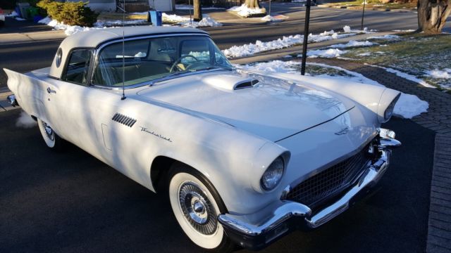 1957 White Ford Thunderbird Convertible