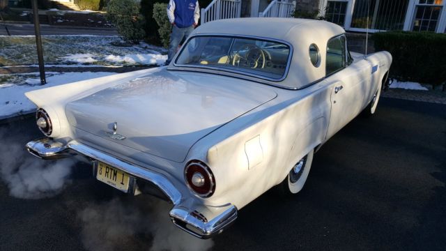 1957 White Ford Thunderbird Convertible