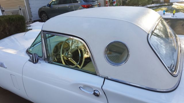 1957 White Ford Thunderbird Convertible