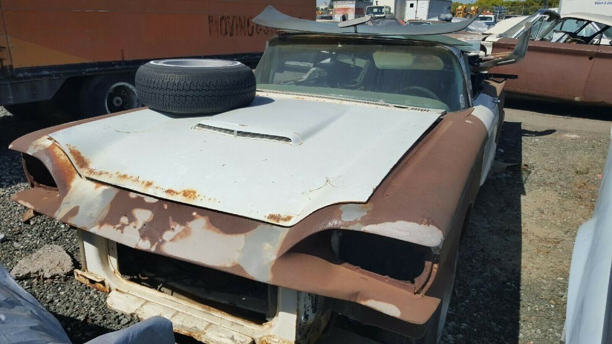1960 White Ford Thunderbird Convertible