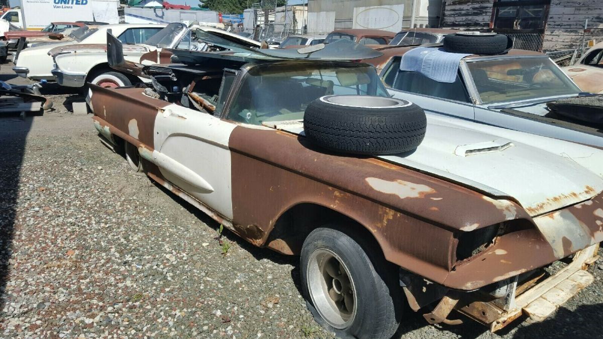 1960 White Ford Thunderbird Convertible