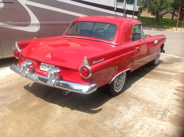 1955 Red Ford Thunderbird Convertible