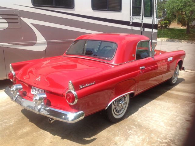 1955 Red Ford Thunderbird Convertible