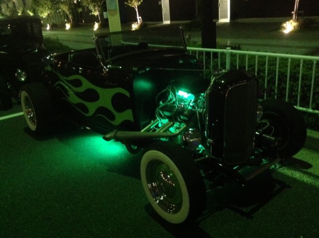 1932 Black with Green Flames Ford Model A Roadster