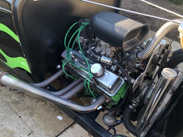 1932 Black with Green Flames Ford Model A Roadster