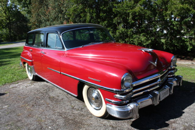 1953 red and black Chrysler Town & Country Wagon