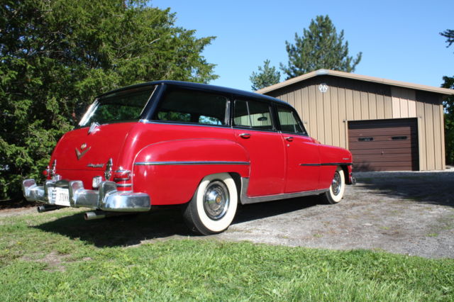 1953 red and black Chrysler Town & Country Wagon
