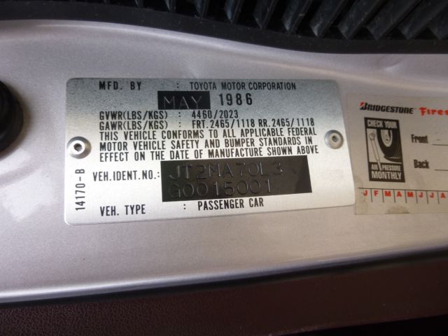 1986 Silver Toyota Supra Hatchback