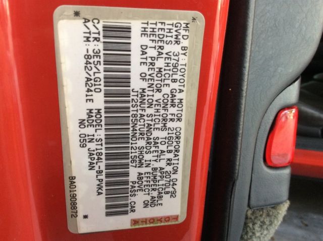 1992 Red Toyota Celica Unibody nonturbo non-four-wheel-drive