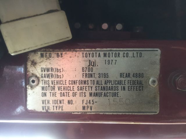 1977 White Toyota Land Cruiser Crew Cab Pickup