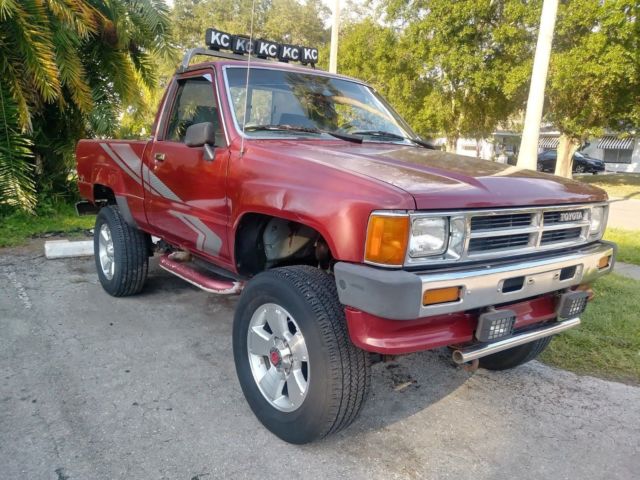 1988 Burgundy Toyota Pickup Standard Cab Pickup