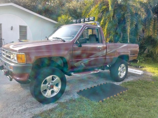 1988 Burgundy Toyota Pickup Standard Cab Pickup