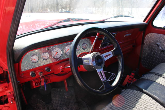 1970 Red and White Ford F-100 Standard Cab Pickup