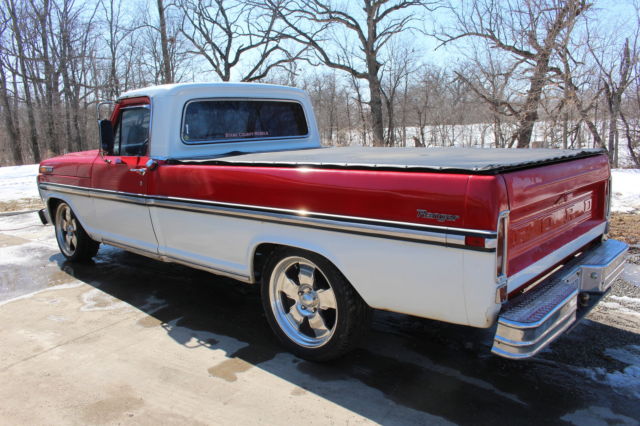 1970 Red and White Ford F-100 Standard Cab Pickup