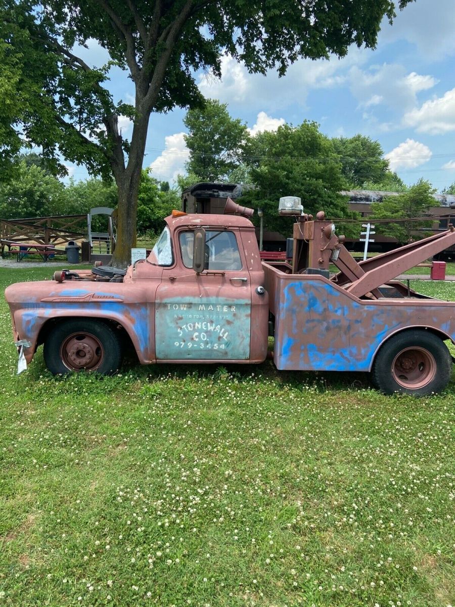 1958 Primer brown Chevrolet Truck Cab and working wrecker