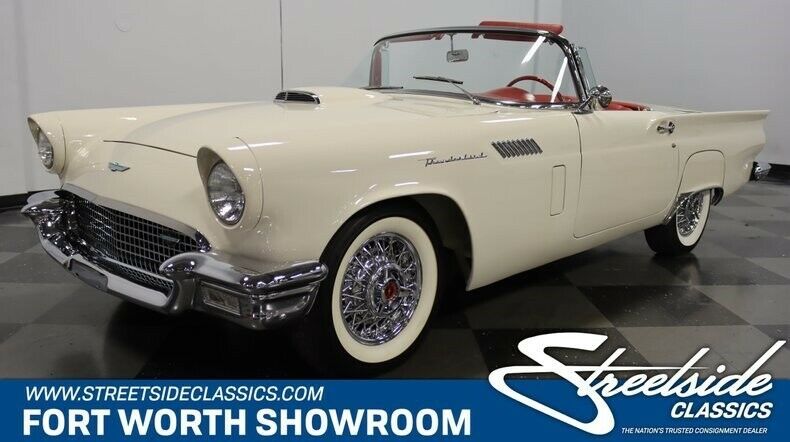 1957 White Ford Thunderbird Convertible