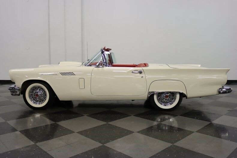 1957 White Ford Thunderbird Convertible