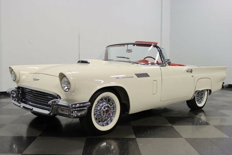 1957 White Ford Thunderbird Convertible