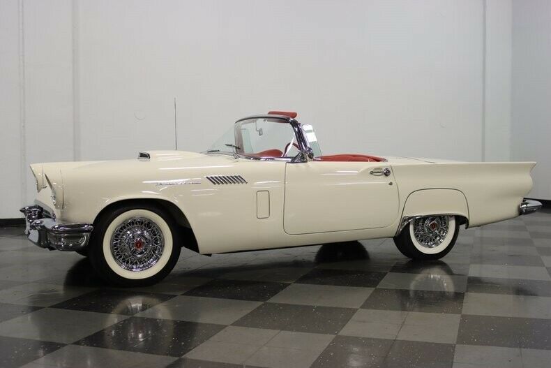 1957 White Ford Thunderbird Convertible