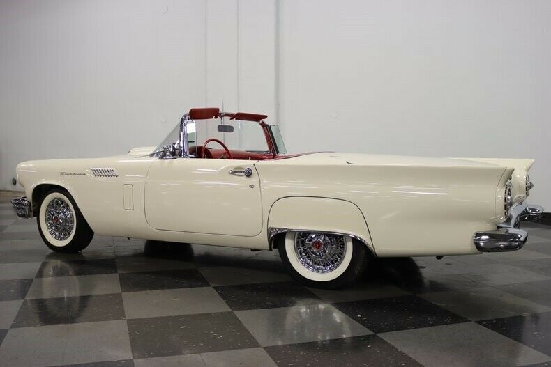 1957 White Ford Thunderbird Convertible