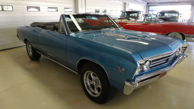 1967 Marina Blue Chevrolet Chevelle 2 Door Convertible