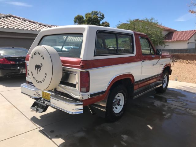 1983 White/Red Ford Bronco Convertible