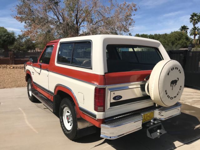 1983 White/Red Ford Bronco Convertible