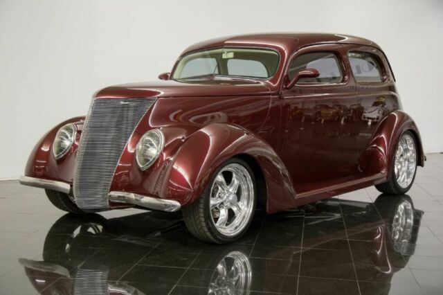1937 Burgundy Ford Tudor Humpback Sedan --
