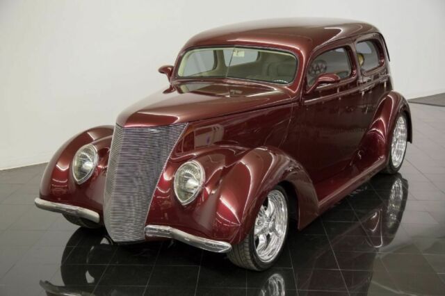 1937 Burgundy Ford Tudor Humpback Sedan --