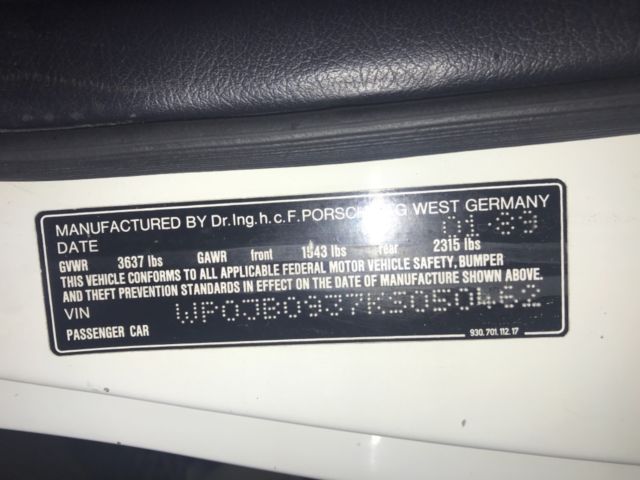 1989 WHITE Porsche 930 Coupe