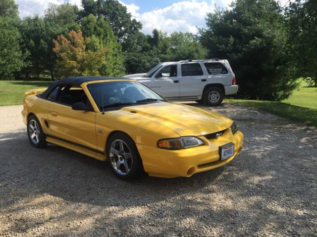 1994 Yellow Ford Mustang Convertible
