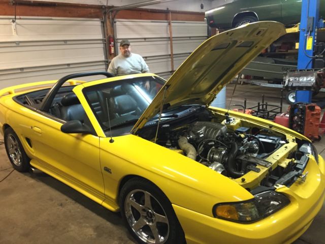 1994 Yellow Ford Mustang Convertible