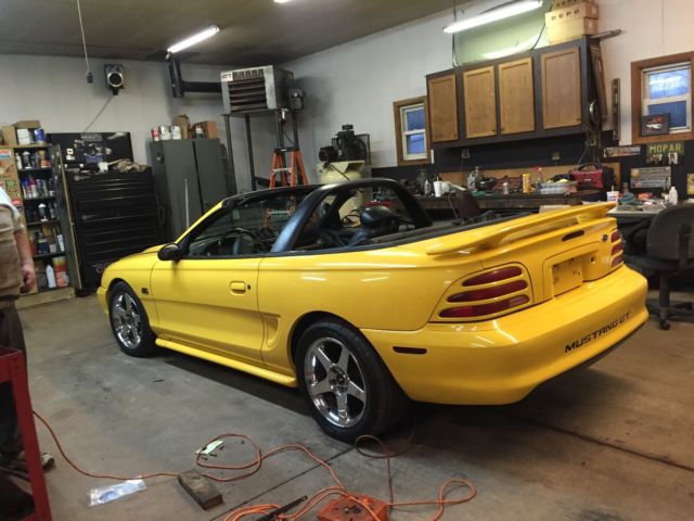 1994 Yellow Ford Mustang Convertible