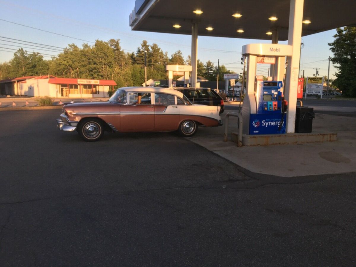 1956 Orange/WHITE Chevrolet Bel Air/150/210 Sedan