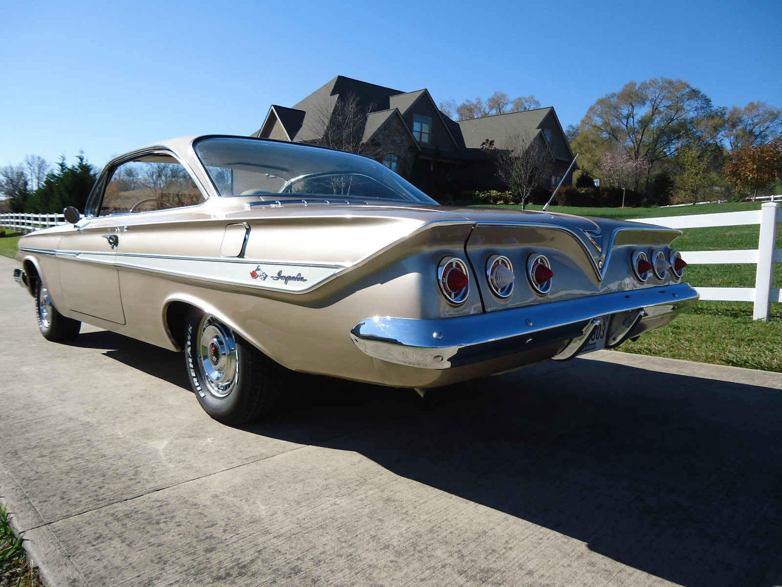1961 Fawn &amp- Cream yellow Chevrolet Impala 2 door