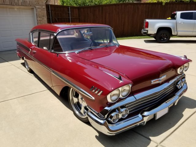1958 Maroon Chevrolet Bel Air/150/210 Coupe