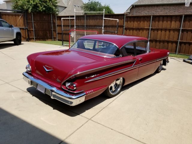 1958 Maroon Chevrolet Bel Air/150/210 Coupe